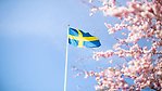 Sveriges flagga på en flaggstång.