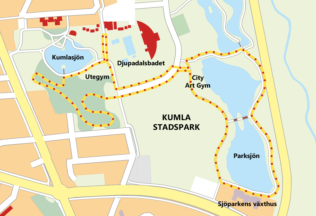 Karta elljusspår Kumla stadspark